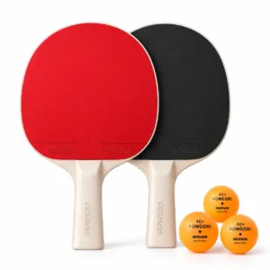 Pongori PPR100 Table Tennis Set, 2 Bats and 3 Balls