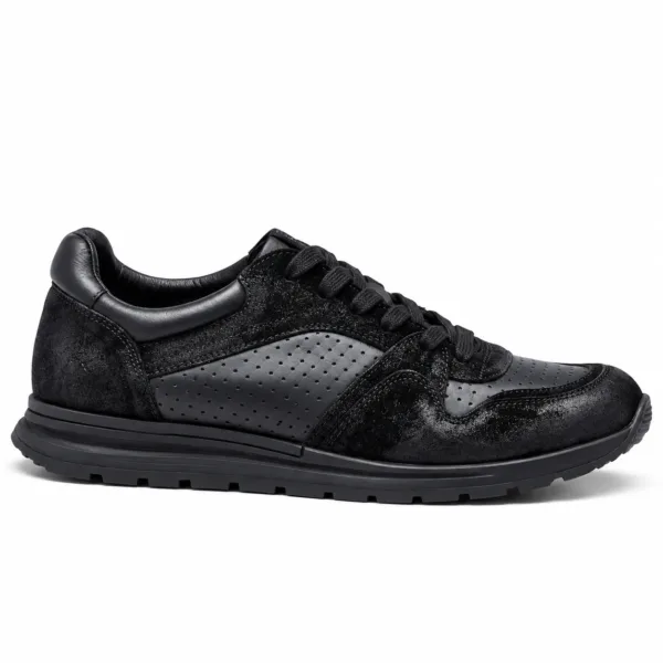 CPS Men's Suede Low-Top Sneakers, Black