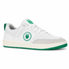 K-Swiss K-Varsity sneaker, side view in white with green trim