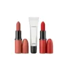MAC Living Legends Lip Trio: MACximal Silky Matte lipsticks in Velvet Teddy and Ruby Woo with a clear Lipglass